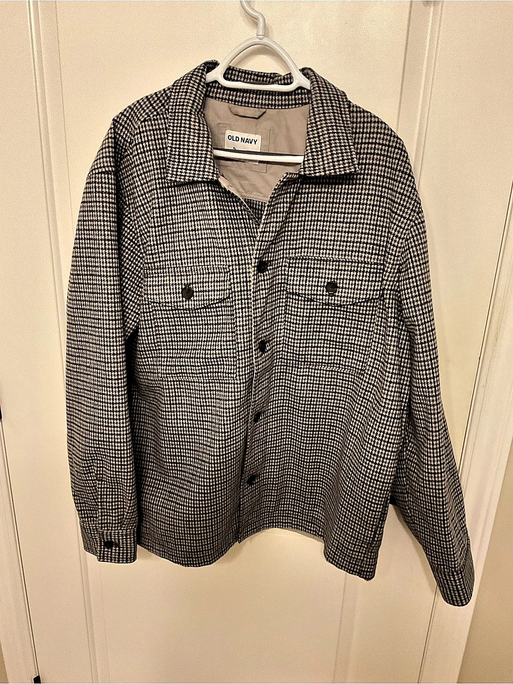 Old Navy Houndstooth Shirt Jacket Brown & Black Size Large